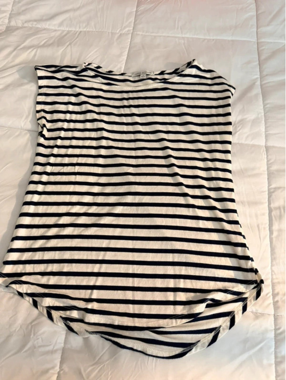 Green Envelope white and black horizontal striped tube top